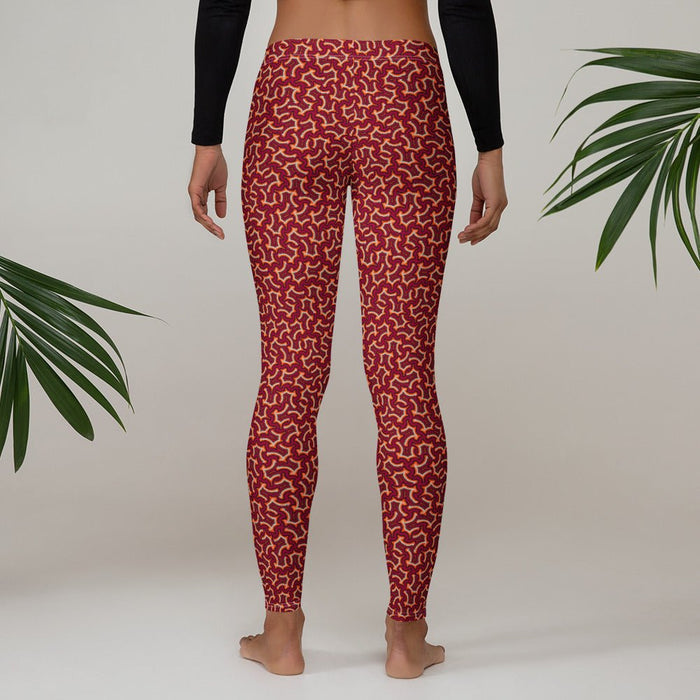 Leggings Geometric Pattern – Itzam Reds - symbolika