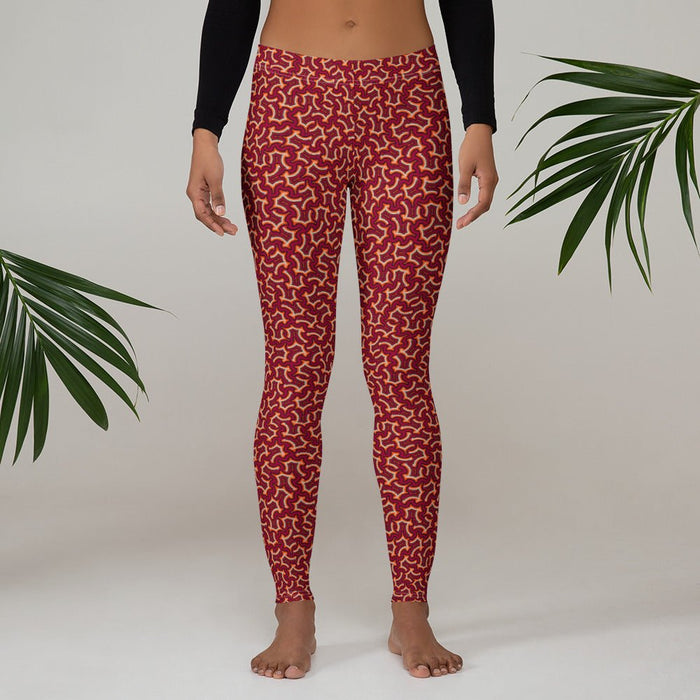 Leggings Geometric Pattern – Itzam Reds - symbolika
