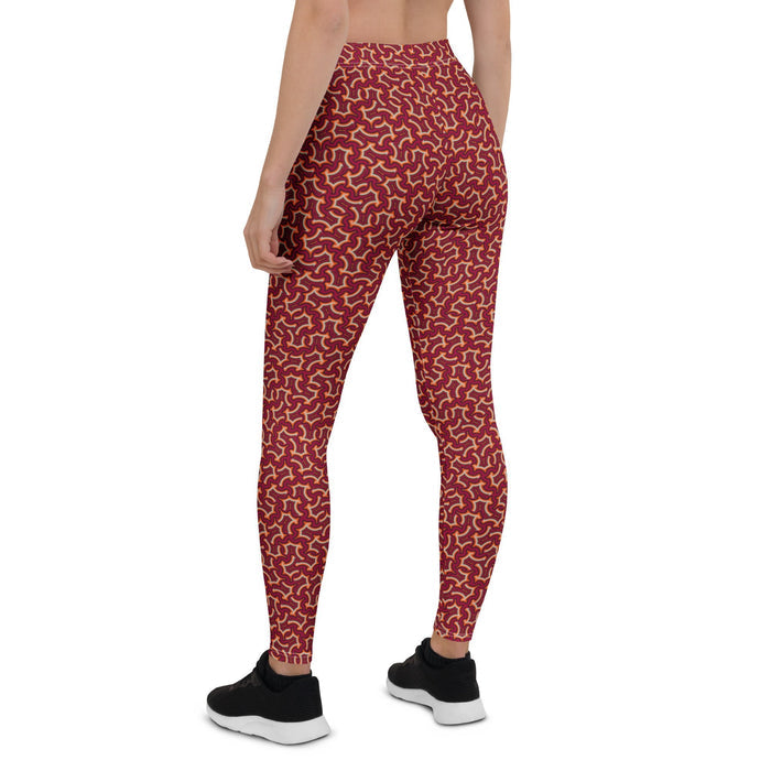 Leggings Geometric Pattern – Itzam Reds - symbolika