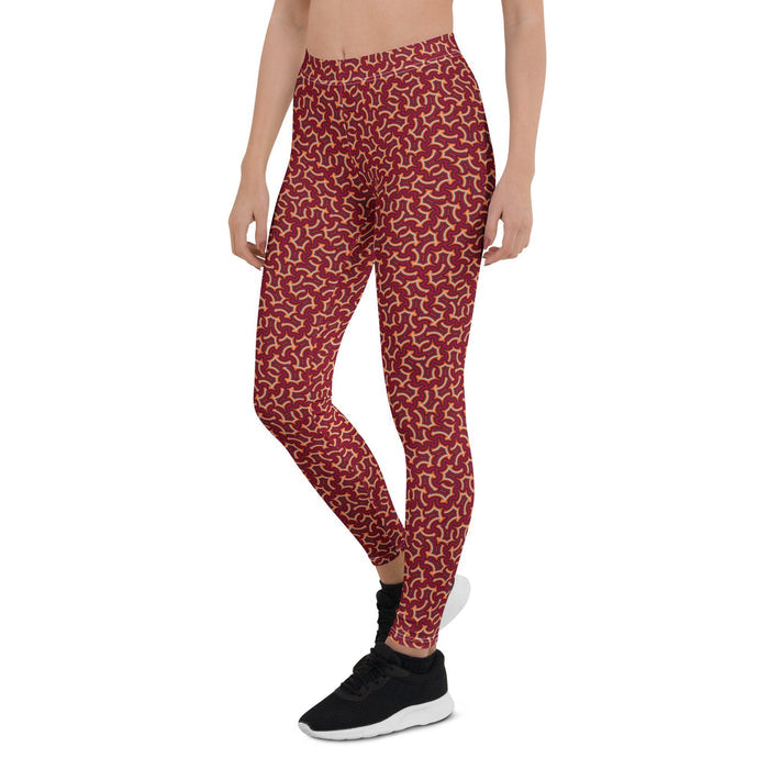 Leggings Geometric Pattern – Itzam Reds - symbolika
