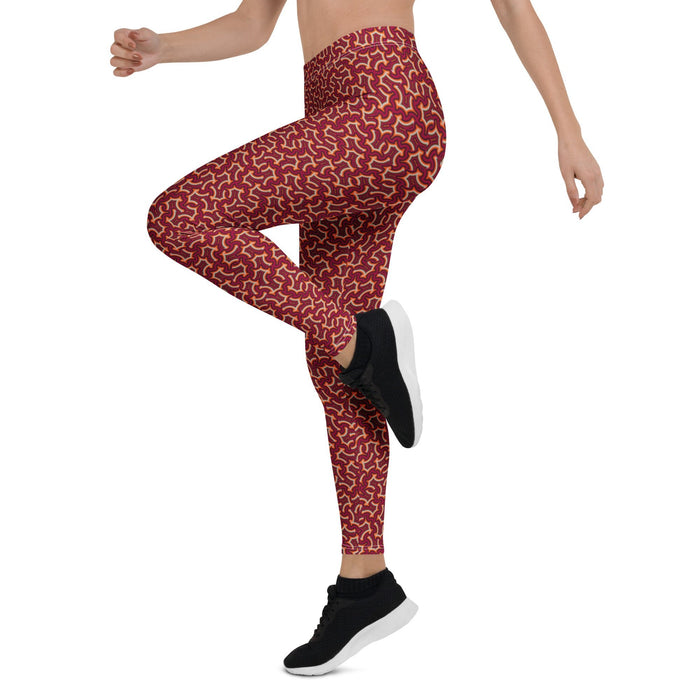 Leggings Geometric Pattern – Itzam Reds - symbolika