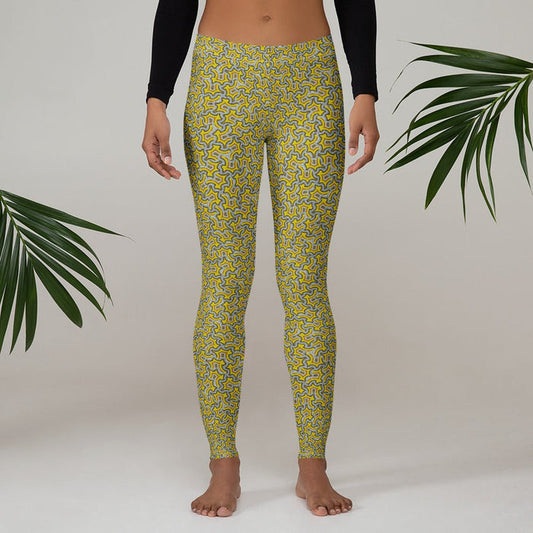 Leggings Geometric Pattern – Itzam Yellow - symbolika