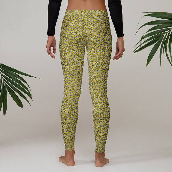Leggings Geometric Pattern – Itzam Yellow - symbolika