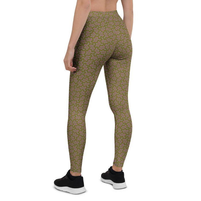 Leggings Geometric Pattern – Olive Bordo - symbolika