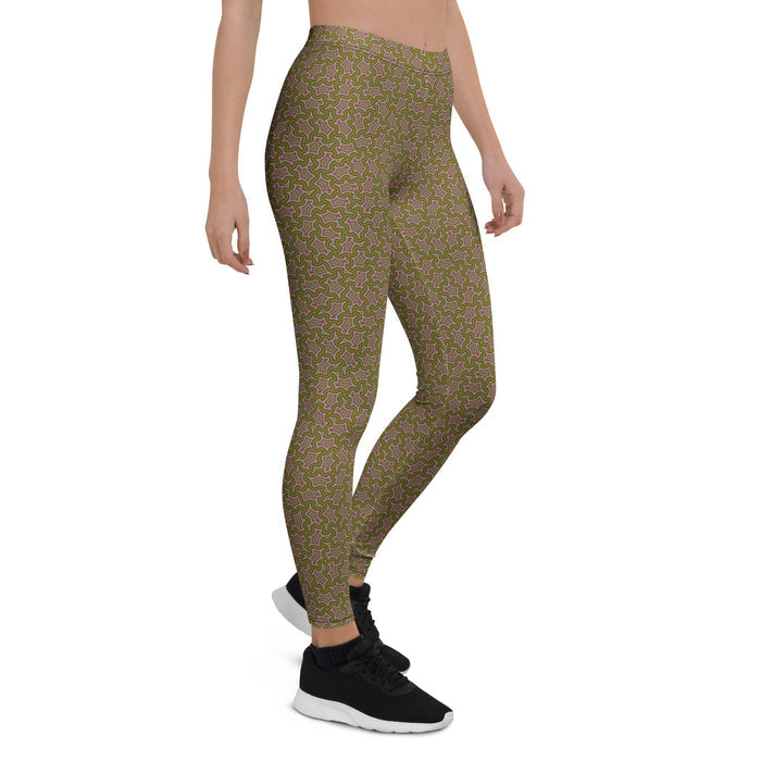 Leggings Geometric Pattern – Olive Bordo - symbolika
