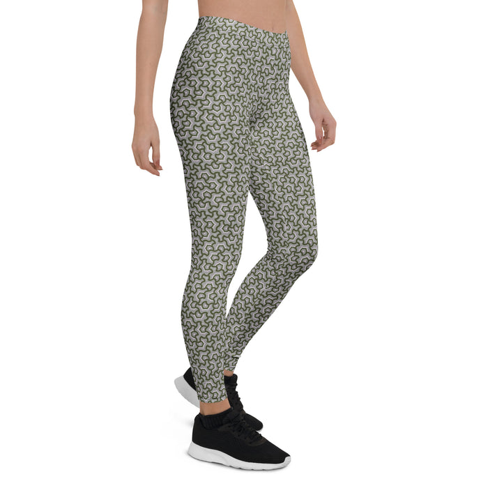 Leggings Geometric Pattern – Scales Greys - symbolika