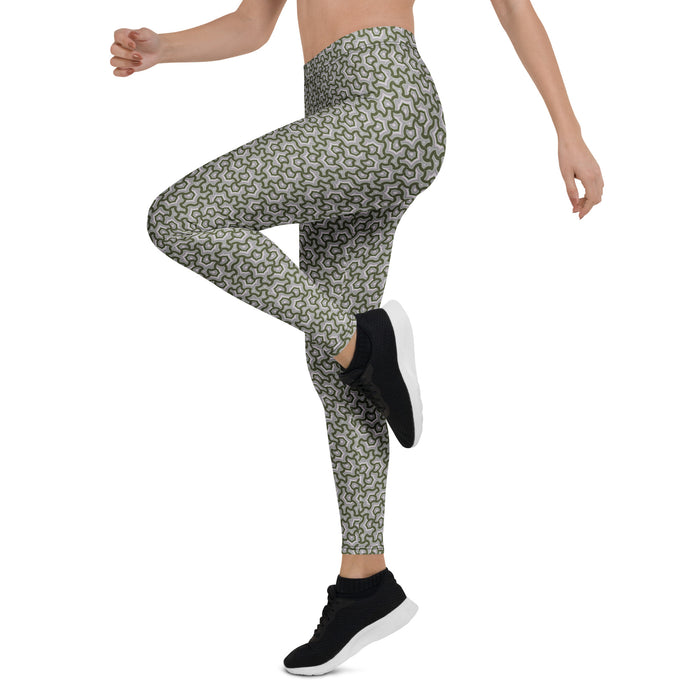Leggings Geometric Pattern – Scales Greys - symbolika