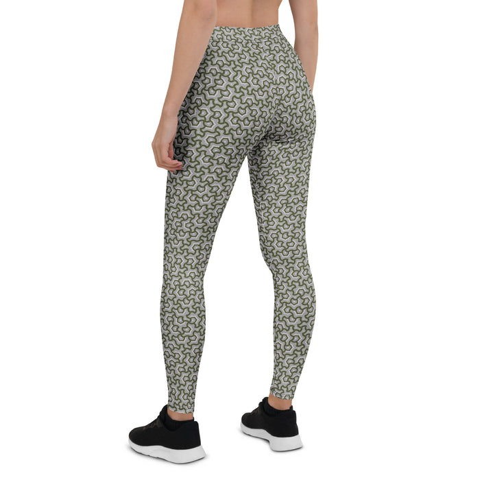 Leggings Geometric Pattern – Scales Greys - symbolika