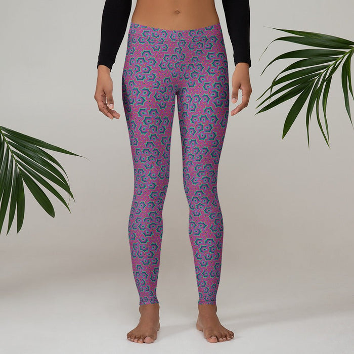 Leggings Geometric Pattern – Scales Purple Pink - symbolika