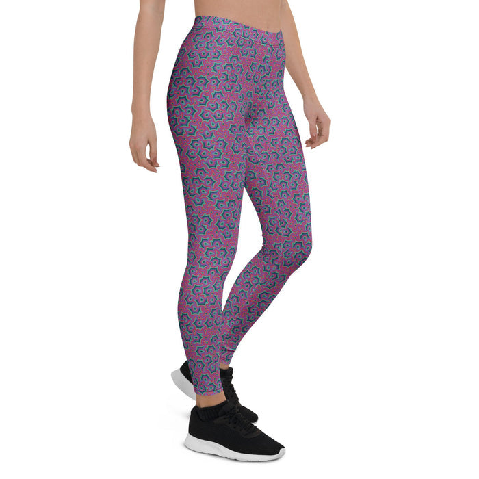 Leggings Geometric Pattern – Scales Purple Pink - symbolika