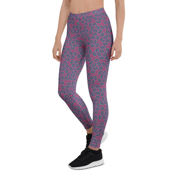 Leggings Geometric Pattern – Scales Purple Pink - symbolika
