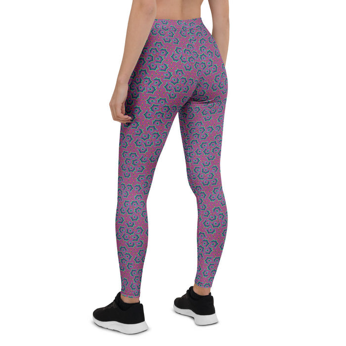Leggings Geometric Pattern – Scales Purple Pink - symbolika