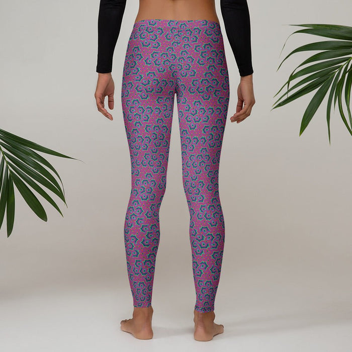 Leggings Geometric Pattern – Scales Purple Pink - symbolika