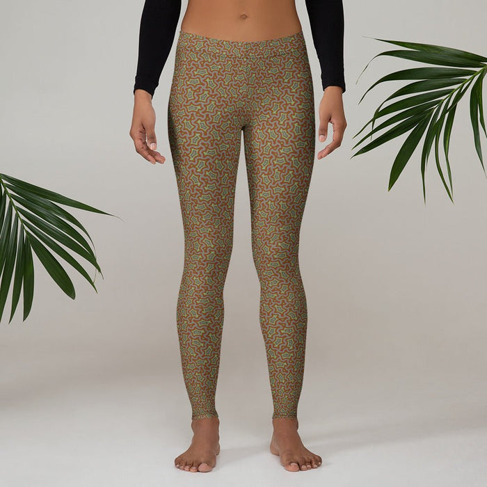 Leggings Geometric Pattern – Xolo Salmon - symbolika