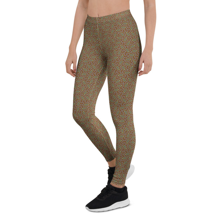 Leggings Geometric Pattern – Xolo Salmon - symbolika