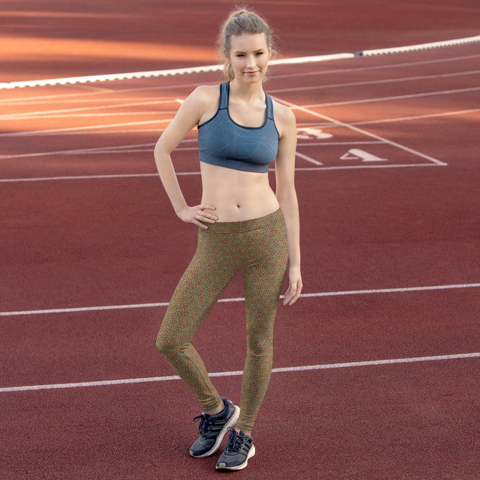Leggings Geometric Pattern – Xolo Salmon - symbolika