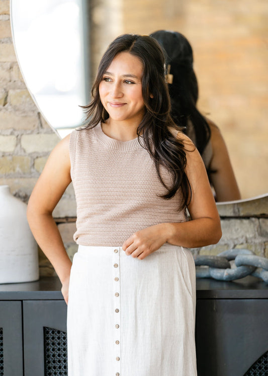 Lightweight Knit Sweater Tank Top FF Tops