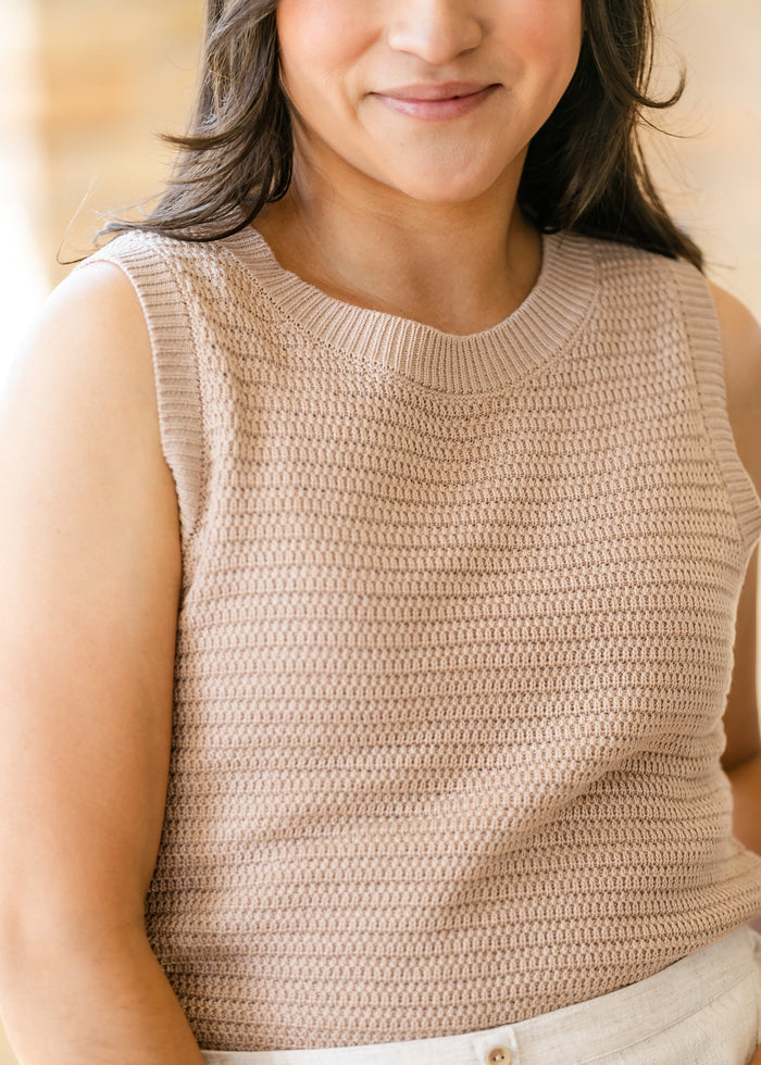 Lightweight Knit Sweater Tank Top FF Tops
