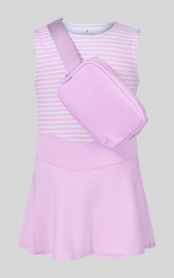 Little Girls Tank, Crossover Skort, Fanny bag Set - Ocean Spalsh