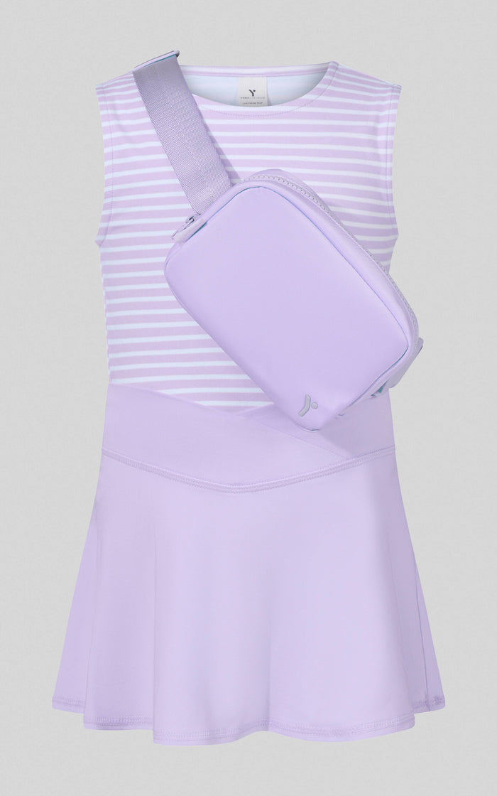 Little Girls Tank, Crossover Skort, Fanny bag Set - Ocean Spalsh