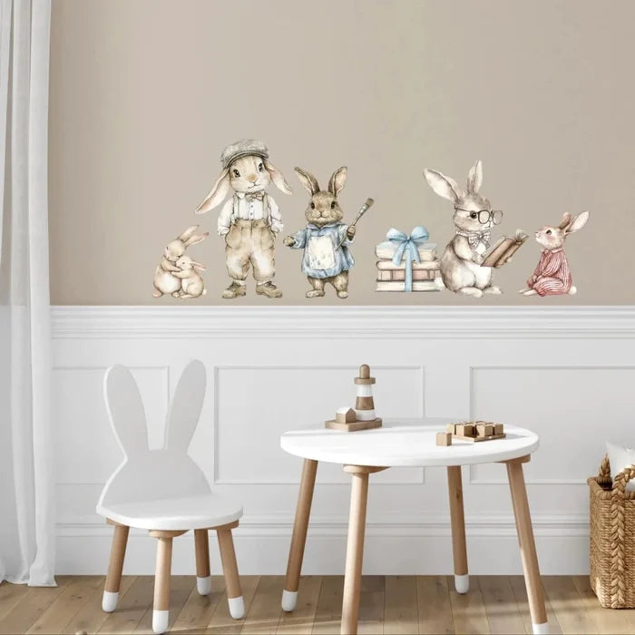 Live Vida Rabbit Wall Sticker Set - Blue - ebebek