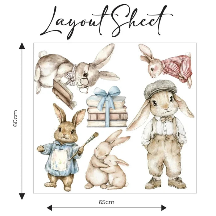 Live Vida Rabbit Wall Sticker Set - Blue - ebebek