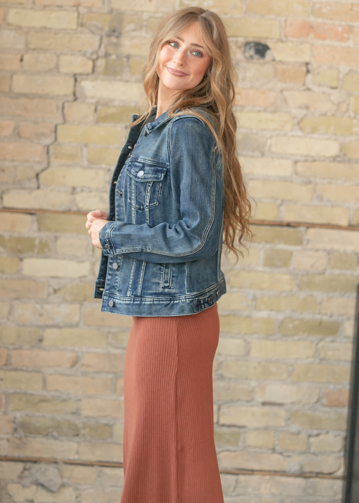 LIVERPOOL® Classic Dark Wash Jean Jacket FF Layering Essentials