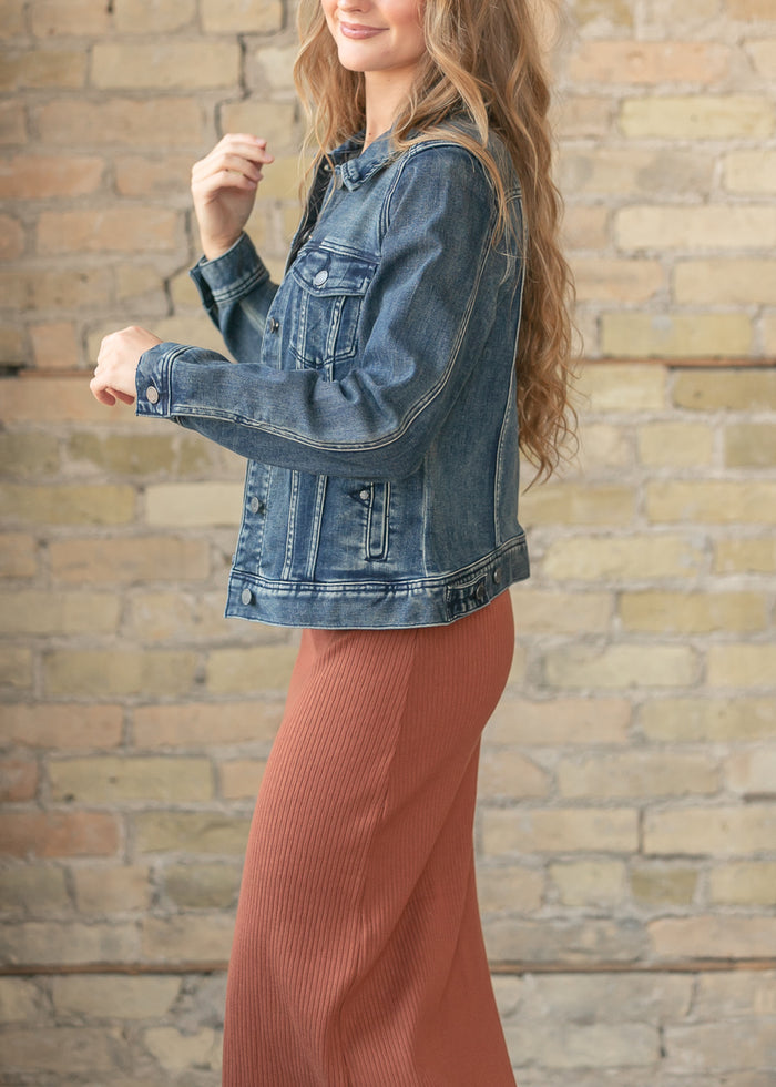 LIVERPOOL® Classic Dark Wash Jean Jacket FF Layering Essentials