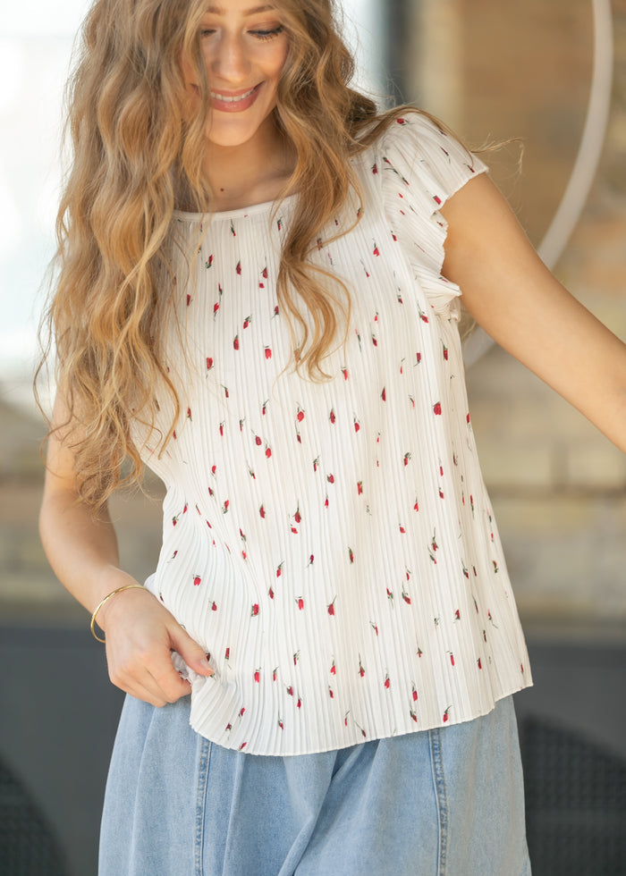 LIVERPOOL® Flutter Sleeve Boat Neck Top FF Tops