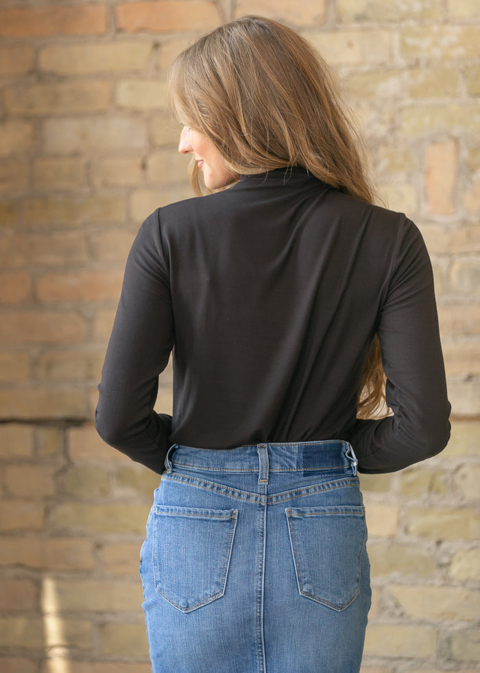 LIVERPOOL® Java Long Sleeve Mock Neck Knit Top FF Tops
