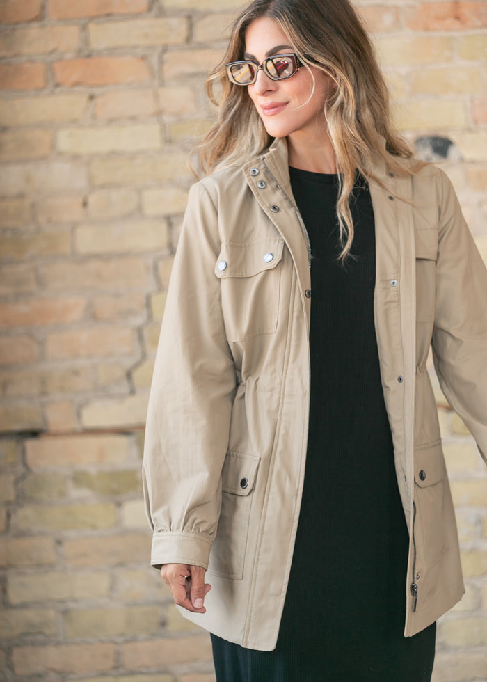 LIVERPOOL® Khaki Utility Jacket FF Layering Essentials