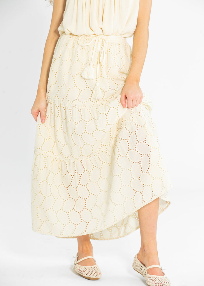 Liverpool Los Angeles® Tiered Woven Maxi Skirt FF Skirts XS