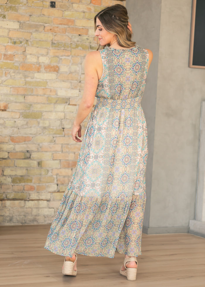 LIVERPOOL® Sleeveless Smocked Waist Maxi Dress FF Dresses