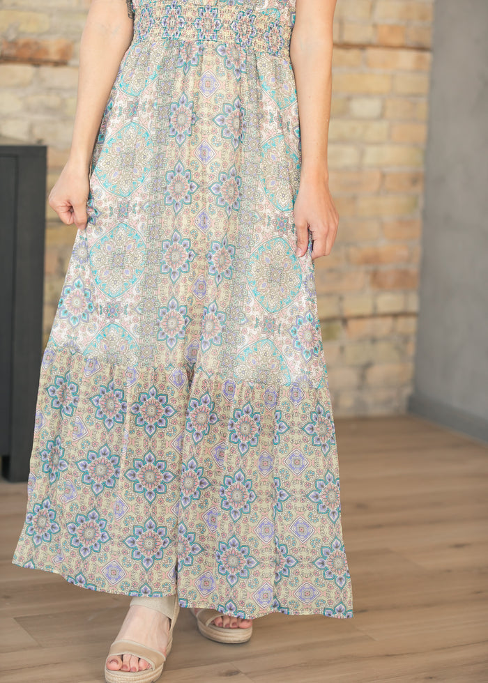 LIVERPOOL® Sleeveless Smocked Waist Maxi Dress FF Dresses