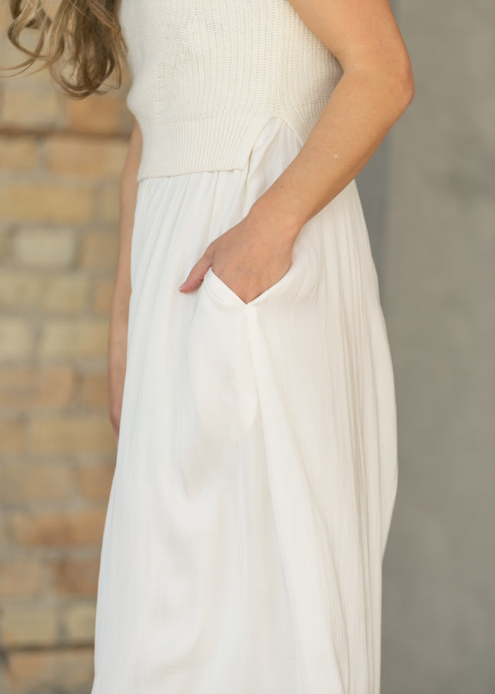 LIVERPOOL® Cream Sleeveless Tie Back Sweater Maxi Dress FF Dresses