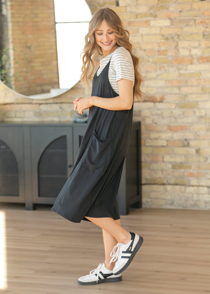 Lolo Black Racerback Midi Dress IC Dresses