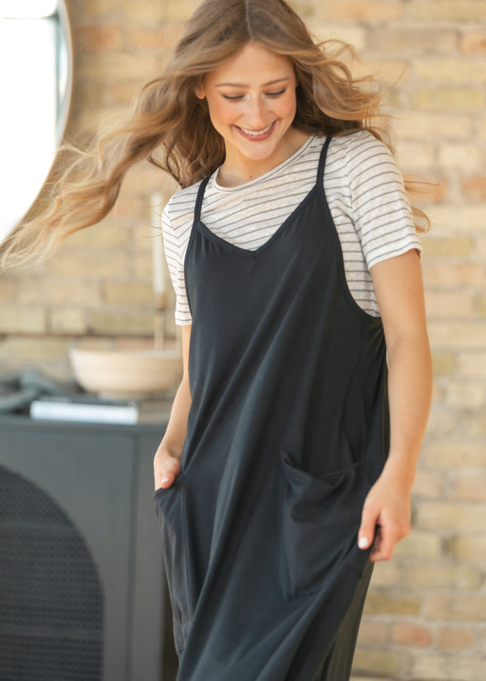 Lolo Black Racerback Midi Dress IC Dresses