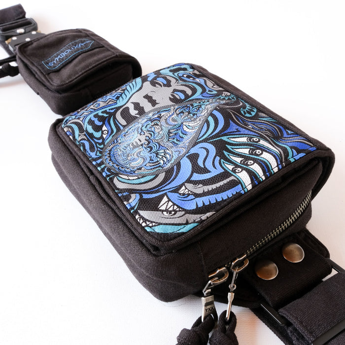 LSD Drop Belt Bag - Jimi Hendrix tessellation art in electric blue by Symbolika