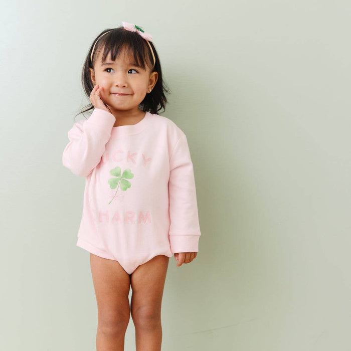 Lucky Charm St. Patrick's Day Long Sleeve Romper - Baby