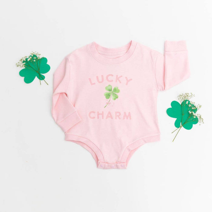 Lucky Charm St. Patrick's Day Long Sleeve Romper - Baby