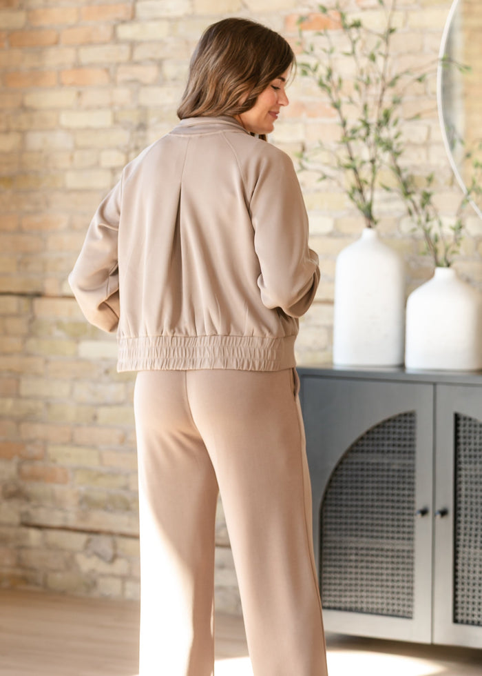 Luxe Sand Wash Rib Zip Jacket FF Layering Essentials