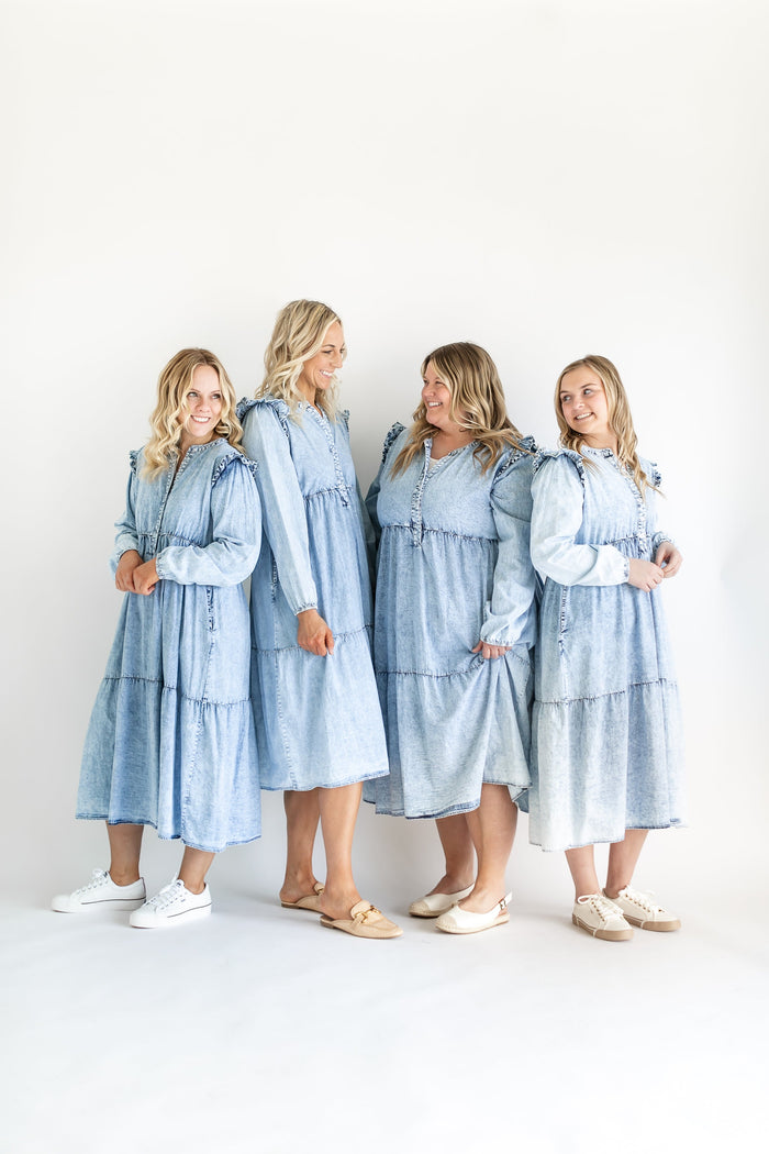 Mackayla Denim Tiered Dress IC Dresses