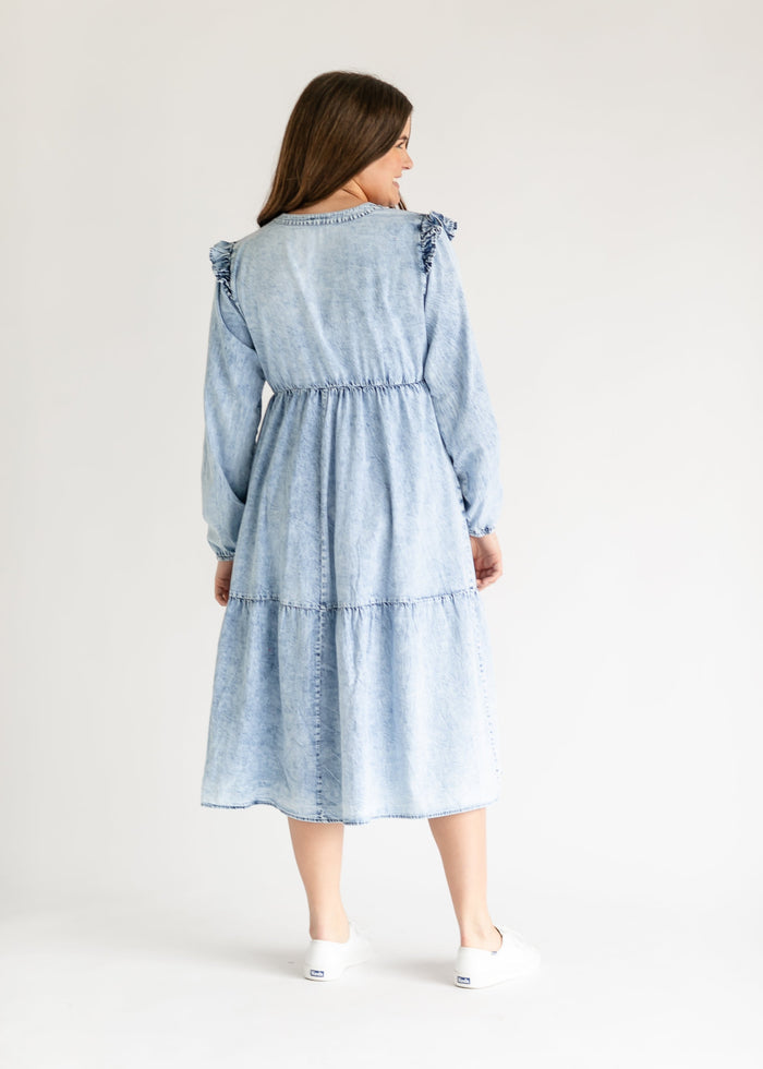 Mackayla Denim Tiered Dress IC Dresses