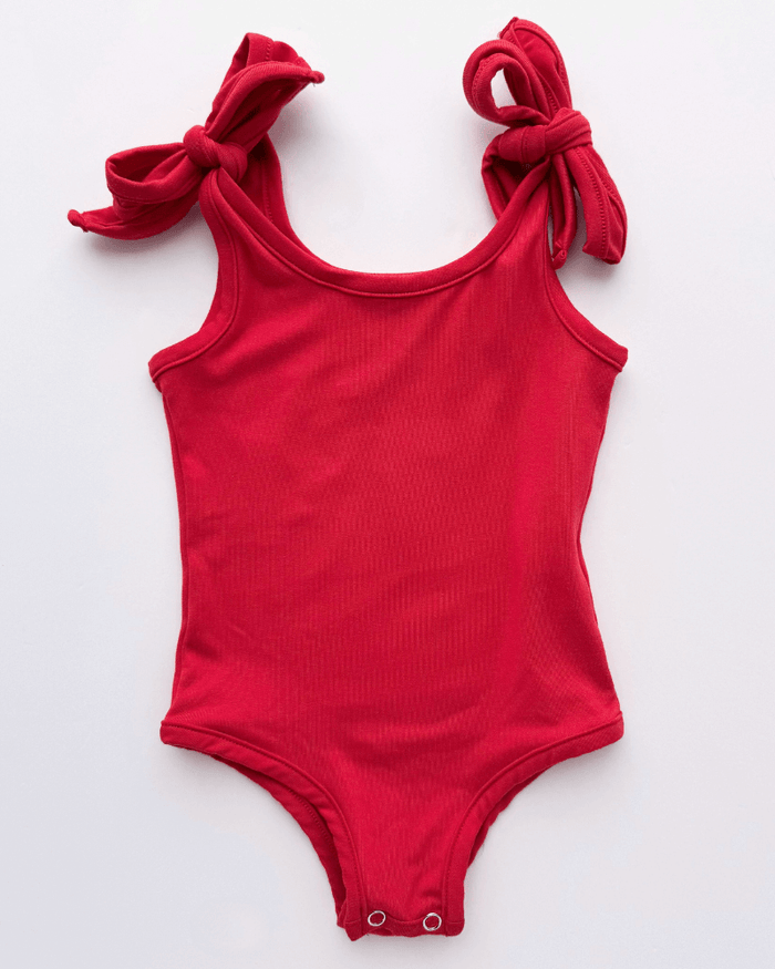 Madden Tie-Shoulder Tank Top & Leotard - Red