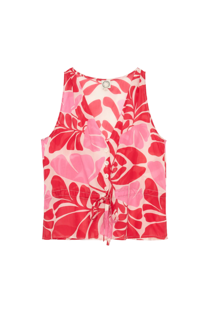 Ines De La Fressange Magda Top in red and pink