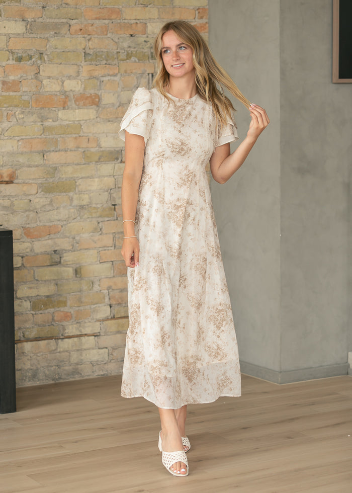 Maren Brown Floral Straight Maxi Dress IC Dresses