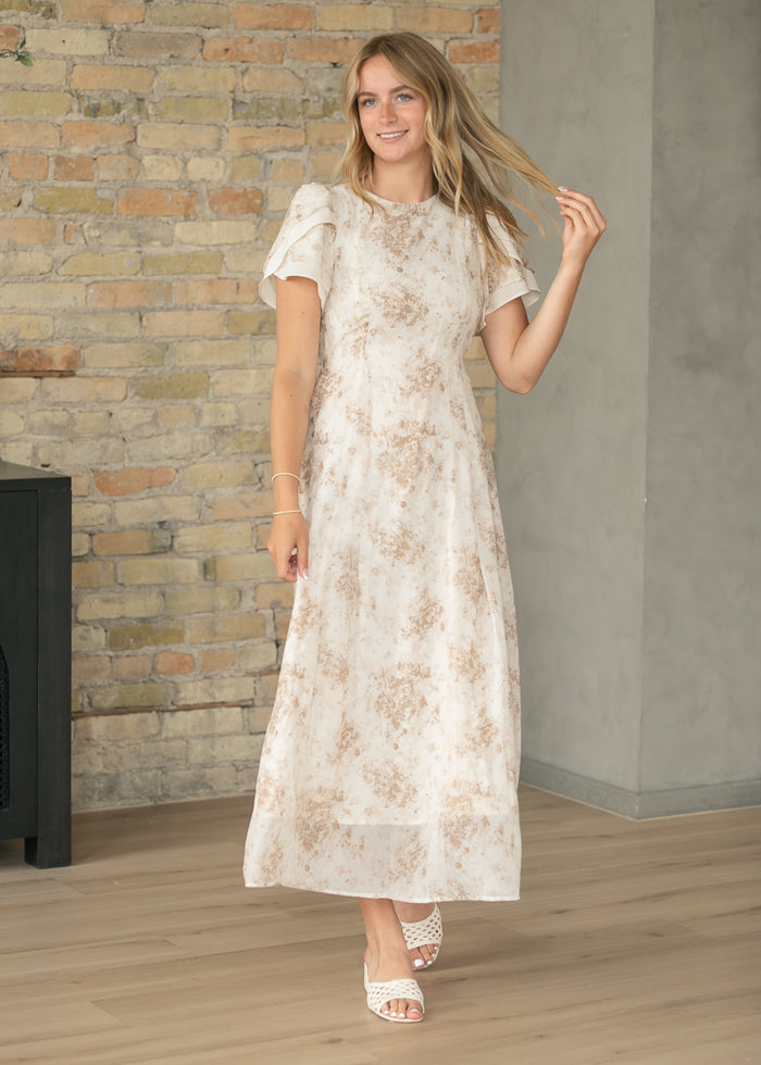 Maren Brown Floral Straight Maxi Dress IC Dresses