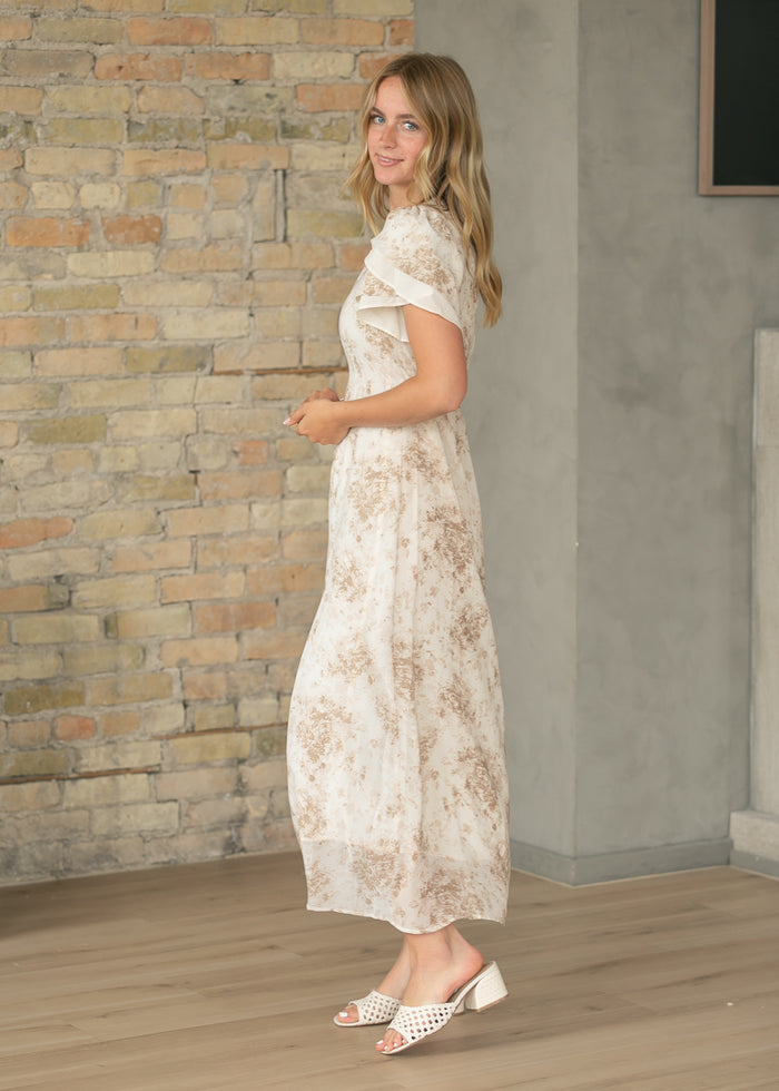 Maren Brown Floral Straight Maxi Dress IC Dresses