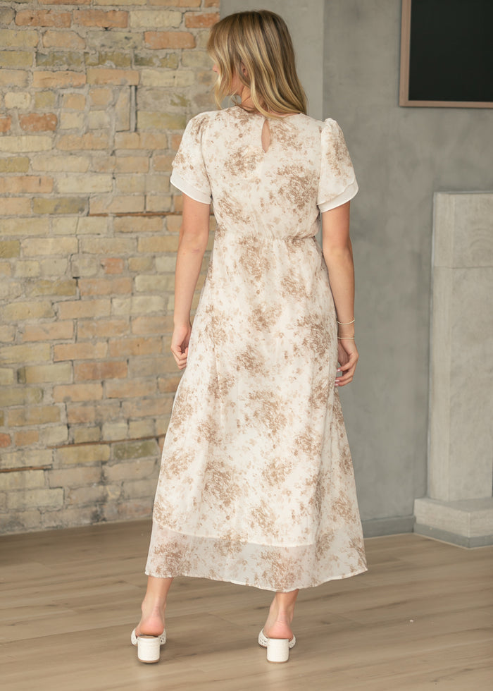 Maren Brown Floral Straight Maxi Dress IC Dresses
