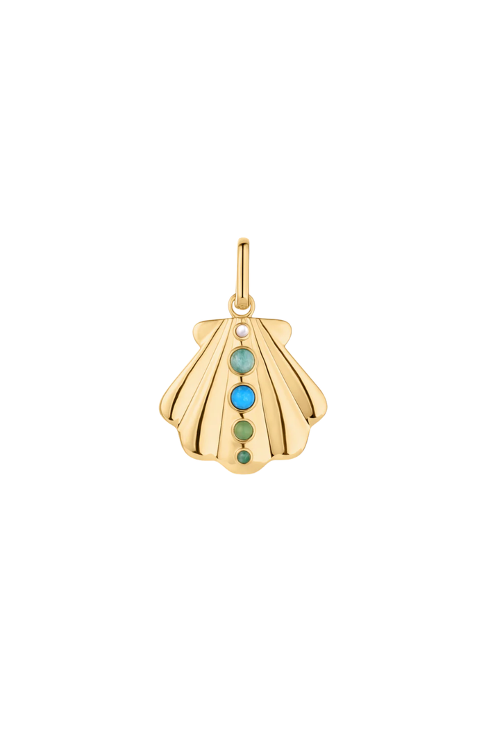 Thatch Maris Shell Clip Charm in mixed gemstones
